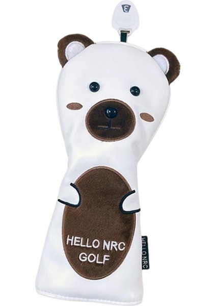 Golf Kulübü Kafa Kapak Brown Bear Pu Deri Sürücü Hibrid Fairway Kapak Fw (Yurt Dışından)