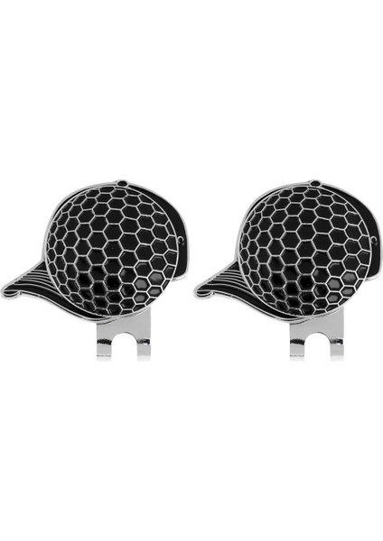 2 Set Moda Paslanmaz Çelik Golf Şapkası Klips Manyetik ile Top Işaretleyici Siyah (Yurt Dışından) modelleri