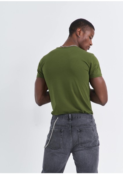 Bd Straight Slim-Fit Likralı Tişört Haki fiyatları