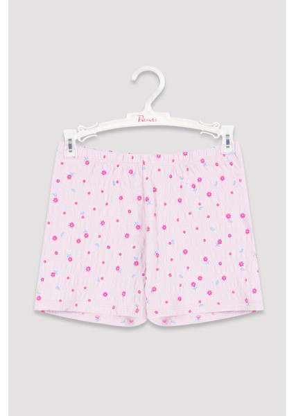 Açık Lila Kız Çocuk Flower 2li Pijama Takımı