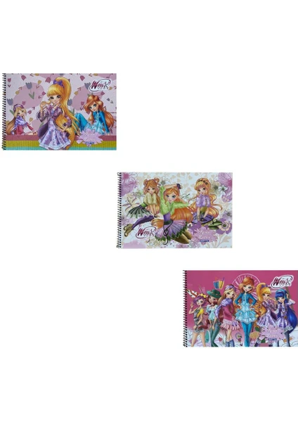 Winx 17X24 Spiralli Resim Defteri 15 Yp 3'lü