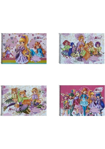 Winx 17X24 Spiralli Resim Defteri 15 Yp 4'lü
