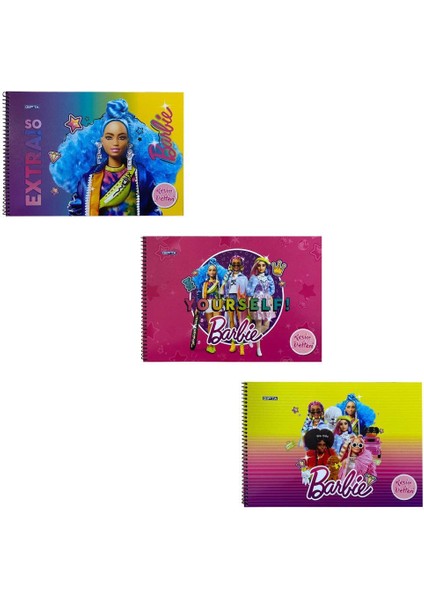 Barbie 25X35 Spiralli Resim Defteri 15 Yp. 3'lü