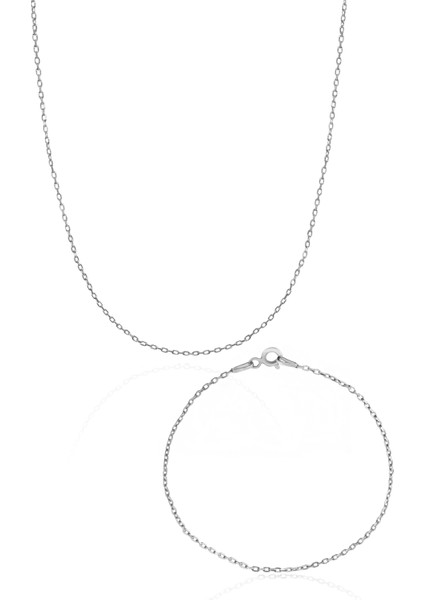 925 Ayar Gümüş Forse Kolye Bileklik Set VES-850960