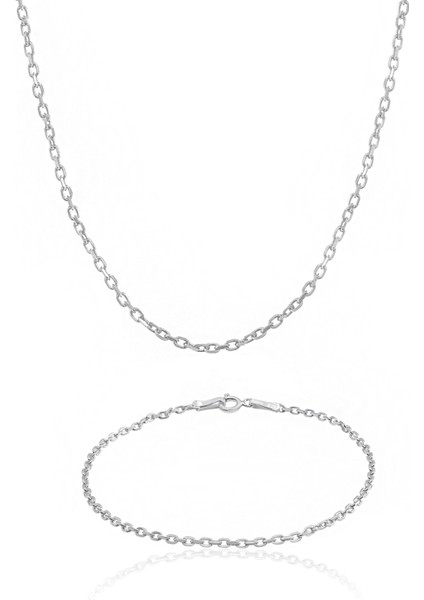 925 Ayar Gümüş Forse Kolye Bileklik Set VES-851155