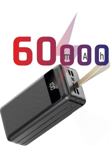 Sr-P8 60.000MAH LCD Ekran Portable Fast Charger Powerbank