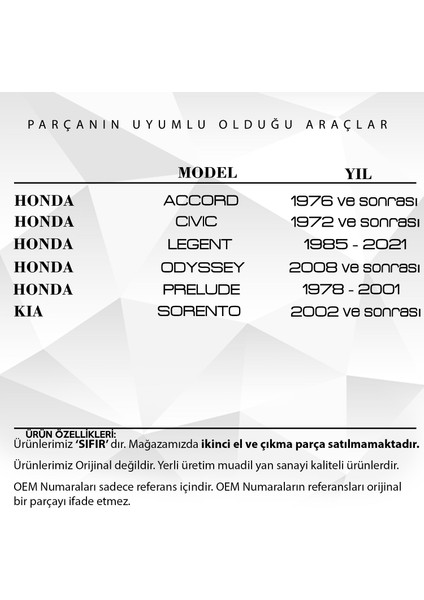 Alpha Auto Part Honda, Kia Için Çamurluk Etek Klipsi-10 Adet