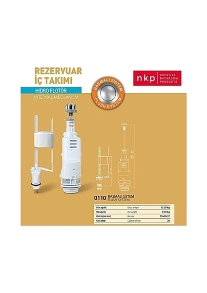 Rezervuar Iç Takımı Basmalı Sistem, Hidro Flatör 0110