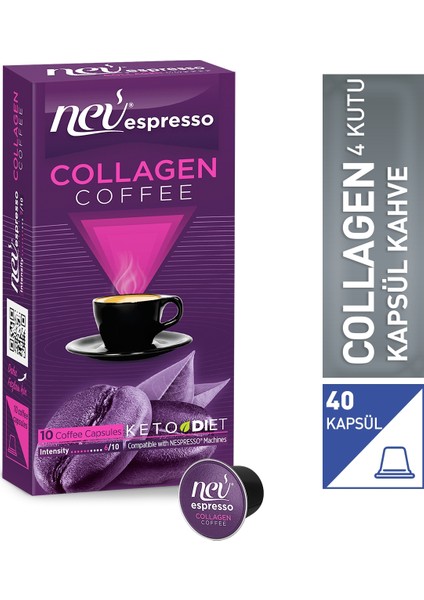 Collagen Kapsül Kahve 4 x 10 Kapsül