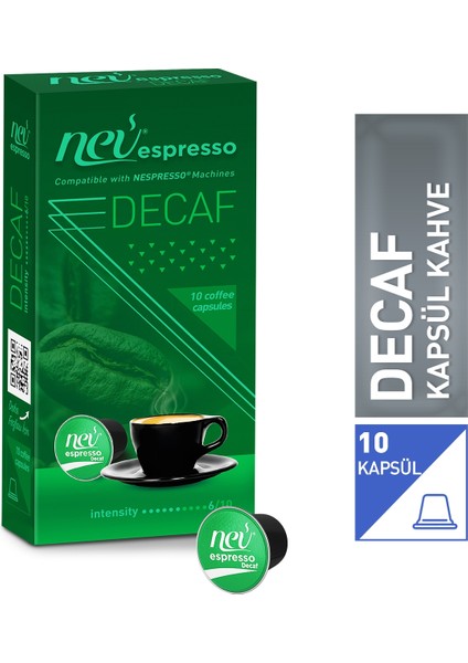 Nev Espresso Nev Espresso® Kafeinsiz Nespresso® Uyumlu