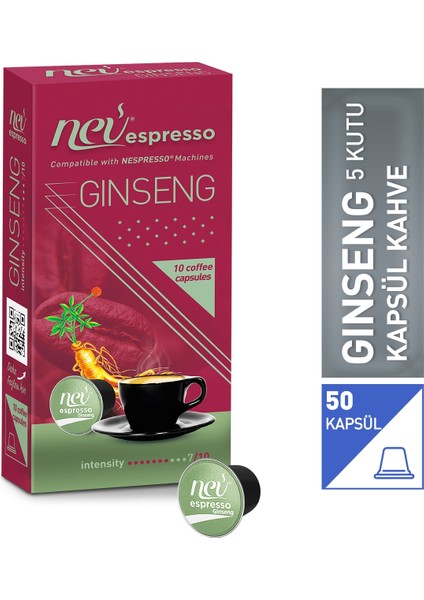 Ginseng Kapsül Kahve Nespresso Uyumlu 50'li