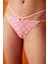 Pembe Beyaz Çiçek Desenli Aksesuar Detaylı Lika Cross Bikini Altı 1