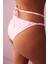 Pembe Beyaz Çiçek Desenli Aksesuar Detaylı Lika Cross Bikini Altı 3