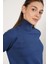 Kadın İndigo %100 Organik Pamuk Balıkçı Yaka Triko Kazak TRIST-6103 4