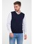 Erkek Lacivert %100 Pamuk V Yaka Triko Süveter TRIST-1103 3