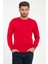 Erkek Kırmızı %100 Pamuk Bisiklet Yaka Triko Kazak TRIST-1101 2