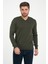 Erkek Haki %100 Pamuk Bisiklet Yaka Triko Kazak TRIST-1102 4
