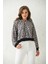 Bej Kapüşonlu Leopar Baskılı Sweatshirt 4