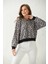 Bej Kapüşonlu Leopar Baskılı Sweatshirt 5