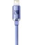 Crystal Shine 2.4A 120 cm Lightning Şarj Kablosu Mor 3