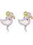 S925 Gümüş Moda Pembe Flamingo Kulak Saplama Kadın Küpe (Yurt Dışından) 1