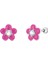 S925 Gümüş Floresan Pembe Çiçek Kadın Küpe (Yurt Dışından) 1