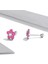 S925 Gümüş Floresan Pembe Çiçek Kadın Küpe (Yurt Dışından) 3
