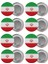 Iran Bayrağı Çanta Rozeti Seti 8 Adet En Büyük Boy 5.8cm Iğneli Broş 1