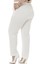 Büyük Beden Beli Yan ve Arkadan Lastikli Dar Paça Cepli Beyaz Pantolon 3