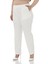 Büyük Beden Beli Yan ve Arkadan Lastikli Dar Paça Cepli Beyaz Pantolon 5