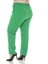 Büyük Beden Beli Yan ve Arkadan Lastikli Dar Paça Cepli Yeşil Pantolon 3