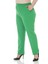 Büyük Beden Beli Yan ve Arkadan Lastikli Dar Paça Cepli Yeşil Pantolon 5