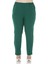 Büyük Beden Beli Yan ve Arkadan Lastikli Dar Paça Cepli Zümrüt Yeşili Pantolon 1