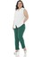 Büyük Beden Beli Yan ve Arkadan Lastikli Dar Paça Cepli Zümrüt Yeşili Pantolon 2