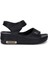 Ary 07-109 Günlük 5 cm Topuk Cırtlı Bayan Sandalet Terlik Siyah 4