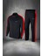Büyük Beden Erkek Siyah Supra Penye Ter Yapmaz Nefes Alabilir Kumaş Eşofman Takımı Seti (4xl- 10XL) 1