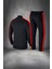 Büyük Beden Erkek Siyah Supra Penye Ter Yapmaz Nefes Alabilir Kumaş Eşofman Takımı Seti (4xl- 10XL) 4