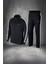 Battal Beden Erkek Siyah Supra Penye Kumaş Rahat Konforlu Kesim Eşofman Takımı (4xl- 10XL) 1