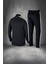 Battal Beden Erkek Siyah Supra Penye Kumaş Rahat Konforlu Kesim Eşofman Takımı (4xl- 10XL) 4
