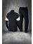Battal Beden Erkek Siyah Interlok Kumaş Rahat Koşu Takımı (4xl- 10XL) 4