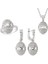Gümüş Zirkon Taşlı Oval Kadın Set 1