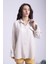 Keten Gömlek Oversize Krem 5