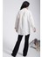 Noktalı Çift Cepli Keten Gömlek Oversize Krem 3