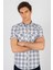 Slim Fit Kısa Kol Ekose Çift Cep Kapaklı Teksas Model Erkek Gömlek 1