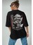 Siyah Osaka Baskılı Penye T-Shirt 1