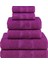 Kelebek Desenli Pamuk Banyo Havlu Seti 6 Adet, 2 Banyo Havlusu, 2 El Havlusu, ve 2 Yüz Havlusu, -Comfort- Magenta, 2