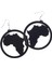 Abartmak Ahşap Afrika Harita Şekli Dangle Küpe Kanca Damla Küpe Siyah (Yurt Dışından) 5
