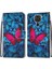 Xiaomi Redmi İçin Not 9 / 10X 4G Çapraz Doku Kılıf Mavi Kırmızı Kelebek (Yurt Dışından) 1