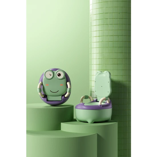 Mooie Baby's Mooiebaby's Frog Potty Çocuk Tuvaleti, Taşınabilir Eğitim Lazımlığı, Carry Potty