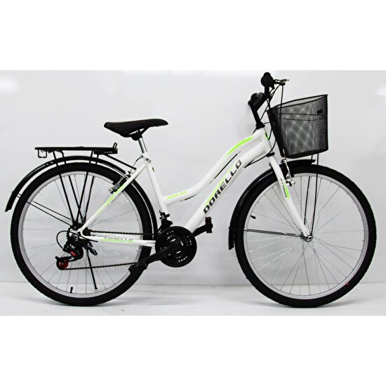 Dorello Beyaz Yeşil  Dorello Bisiklet 26 Jant Bisiklet 2650 Model Sepetli Model
